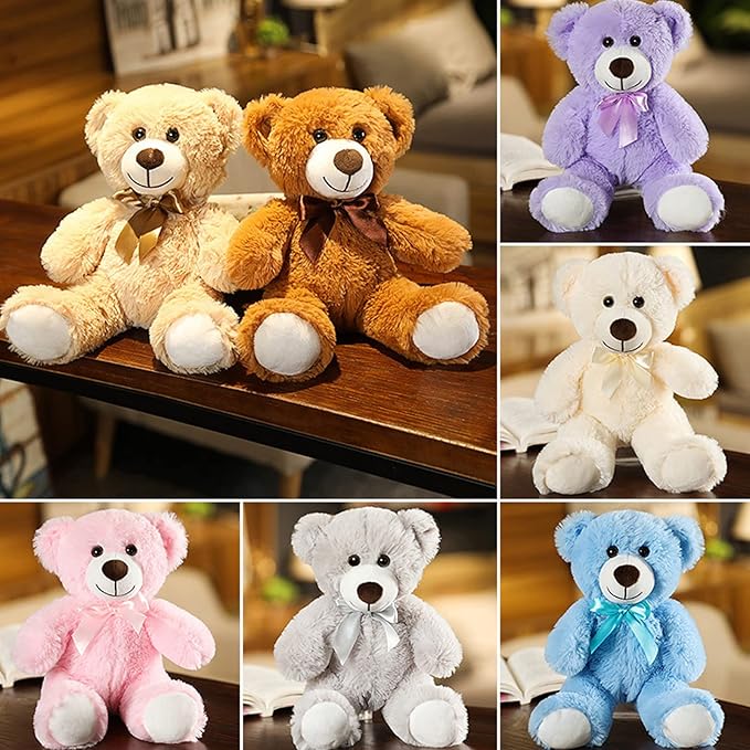 Skylety 10 Pcs Bears Bulk Stuffed Animal Plush Toys 10-14 Inches Birthday Party Favors(Cute Colors)