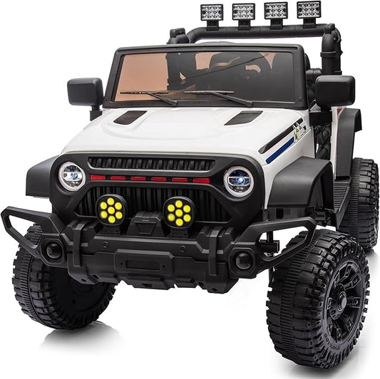 24V Kids Ride on Toy, Kids Electric Vehicles Car Ride on Car Truck for Toddlers 3-5 with Remote Control, 2x200W Motor - Snow White