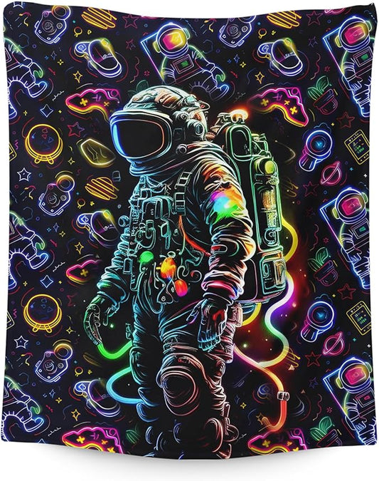 Astronaut Blanket for Kids Boys Blanket Gift for Son Grandson, Cool Warm Cozy 60 x 50 Inches Throw for Bedroom Bed Sofa Camping