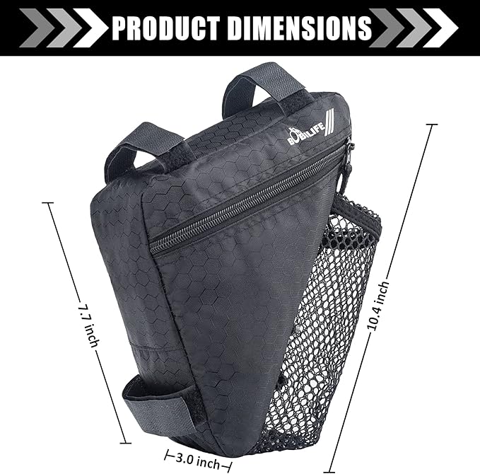Bike Triangle Frame Bag - Bicycle Cycling Storage Triangle Top Tube Front Pouch Saddle Bag for Road and Mountain Bikes