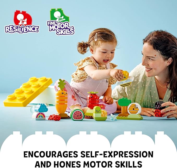 LEGO DUPLO My First Organic Garden Brick Box Building Toys - Stacking Blocks for Toddlers, Girls & Boys, Ages 1.5+ - Sensory Learning & Educational Toys for Fine Motor Skills - 10984