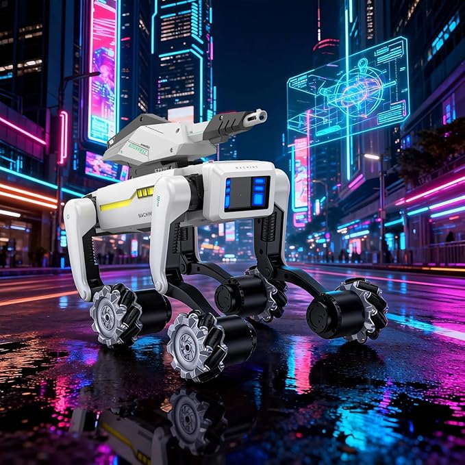 Robot Dog Shooting Turret Accessory: Water Bomb Launcher (Comes with 2 Packs of Water Bombs) – Multiple Gameplay Modes, Fun Target Play, Fits Base Model