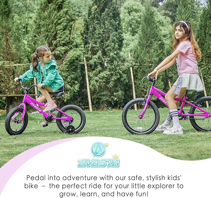 AVASTA Bilbo 18 20 Inch Kids Bike for Boys Girls 5-10 Years Old, Retro Style High Carbon Steel Bicycle with Adjustable Handlebars and Seat, Dual V-Brakes, Kickstand, Multiple Colors