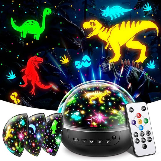 Dinosaur Toys for Kids 3-5, 【Remote+3 Films+93 Effects】 Dinosaur Toys for Kids 2-4, 【3 Timer+5 Brightness】 Toys for 3 Year Old Boys, Rotate 3 Year Old Boy Gift, 5 Year Old Boy Birthday Gift