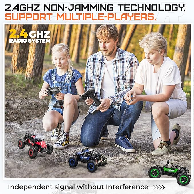 BEZGAR TB201 RC Cars-1:20 Scale Remote Control Car-2WD High Speed 20 Km/h Electric Toy Off Road Vehicle Monster Truck Crawler with LED Headlight and Rechargeable Battery for 8-12 Year Old Boys Girls