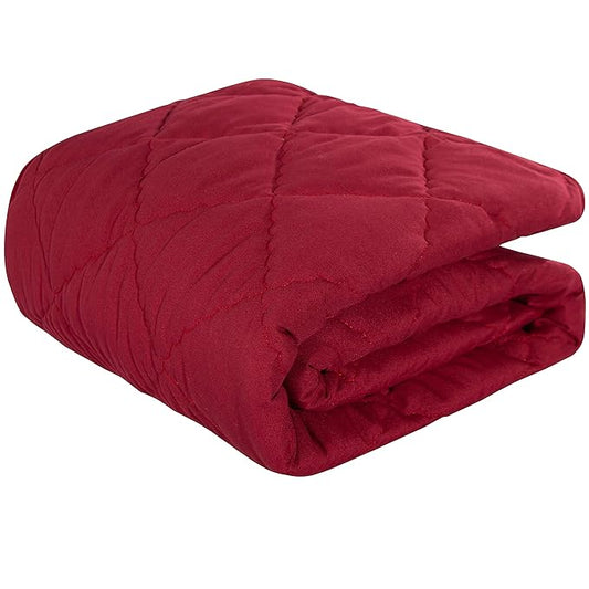 NTBAY Down Alternative Oversized Toddler Comforter, Super Soft and Warm Solid Color Baby Crib Quilted Blanket, 43x60 inches, Red