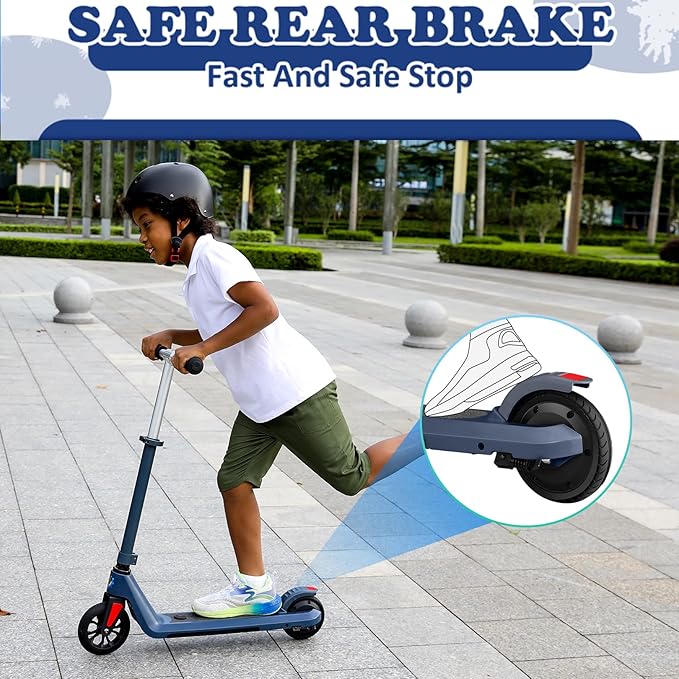 Caroma Electric Scooter for Kids Ages 6-14, 250W/180W/150W Motor & 15 Mph, 85 Mins Ride Time, Adjustable Height & Speed, LED Display, Kids Electric Scooter, Best Gifts for Boys & Girls