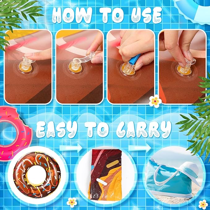 2 Pack 47.24 Inches Jumbo Donut Pool Floats for Adults Lovely Donut Inflatable Tube Swim Rings Floaties for Pool, Large Donut Inflatable for Party Decorations Supplies