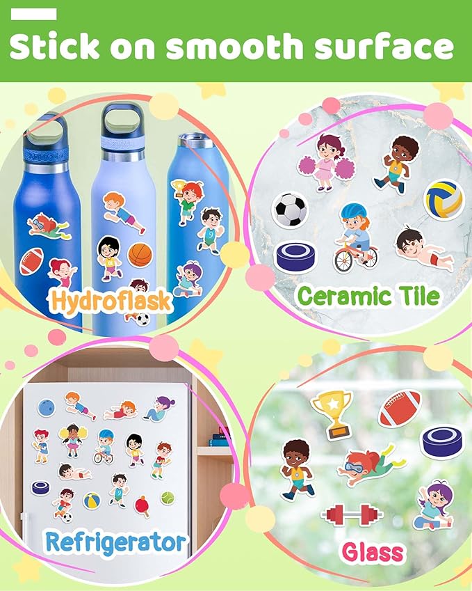 Benresive Reusable Sticker Book for Toddlers 2-4 Years, Fun Travel Stickers for Kids, Waterproof Sticker Books for Toddlers 1-3, Crafts Activities for Toddler 1-3 2-4 3-5 - Sports