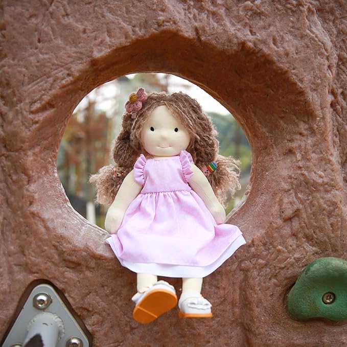 BlissfulPixie Handmade Waldorf Doll- Amy 12", Soft Girl Rag Doll with Cute Stuffed Plush, Ideal Present for Babies & Toddlers