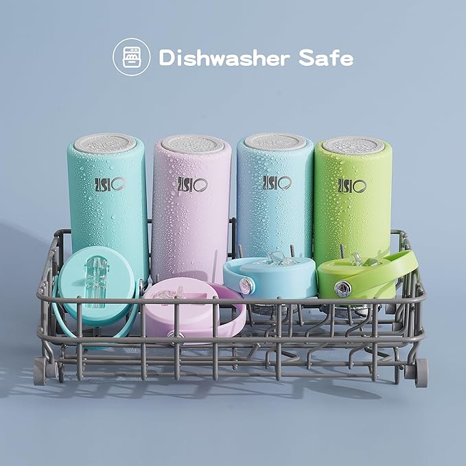 OISIZ Kids Water Bottle with Straw Lid 10oz, Vacuum Insulated 316 Stainless Steel Water Bottles for Kids for School, Leakproof Water Bottle, BPA Free and Keep Cold for 24 Hours