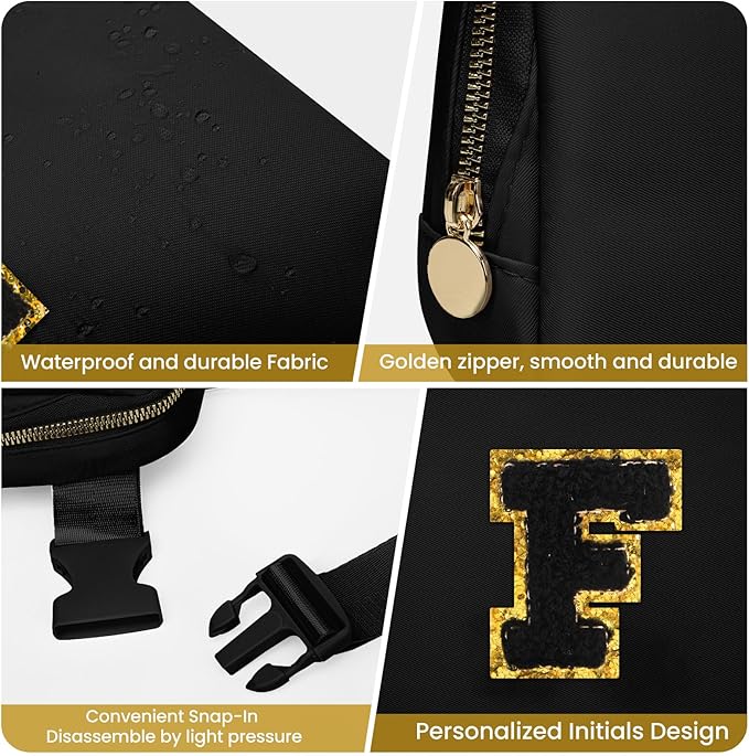 2025 Graduation Gifts for Girls Women Teen Her, Girl Belt Bag Crossbody Fashion Waist Packs Cute Trendy Stuff Essentials Accessories (Black,F)