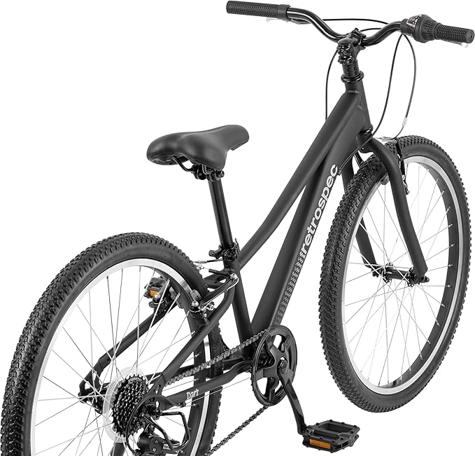 Retrospec Dart 20 & 24 Inch Kids Bike - 7-Speed Hybrid Bicycle for Ages 6-11 with 29in All-Season Tires & Shock Absorption - Adjustable Height Youth Bike with V-Brakes & Smooth Gear Shifting