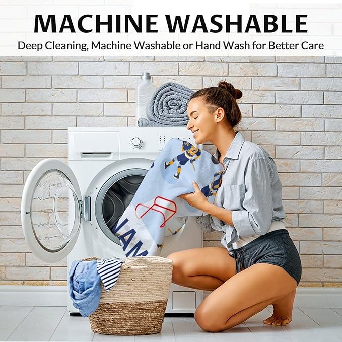 Personalized Hockey Blanket - Hockey Gifts for Girls Boys - Custom Kids Blanket with Name - 60"x80" Soft Flannel Throws for Couch