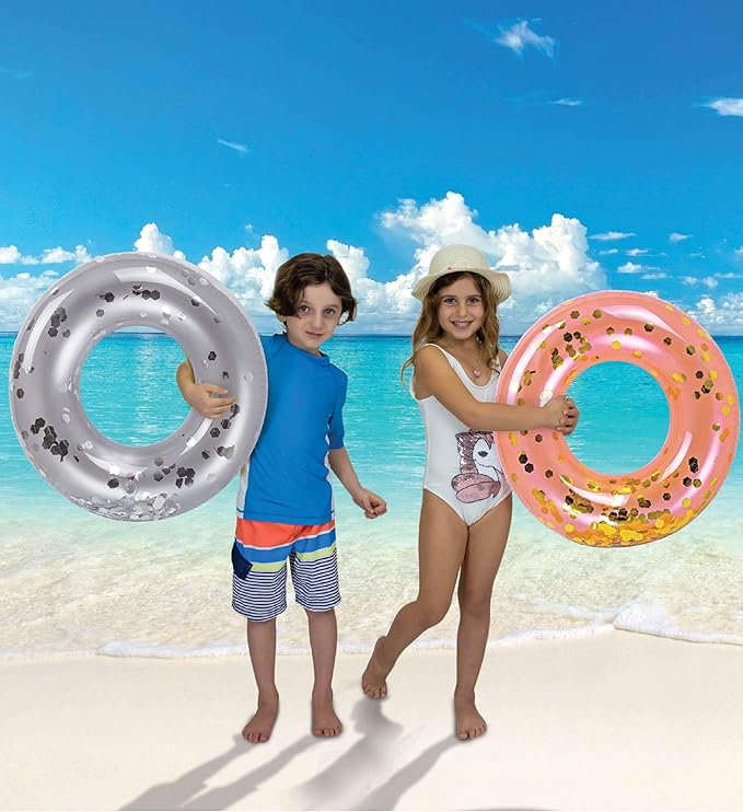 CoTa Global Inflatable Pool Float Tube Confetti Premium Swim Ring Heavy Duty Vinyl Flotation Pool Floats Toy for The Beach, Party, Vacation, UV Resistant - Pool Party