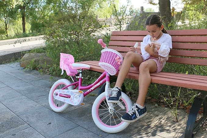 JOYSTAR Angel Girls Bike for Toddlers and Kids Ages 2-13 Years Old, 12 14 16 18 20 Inch Kids Bike with Training Wheels & Basket, 20 24 Inch Girls Bicycle with Handbrake & Kickstand