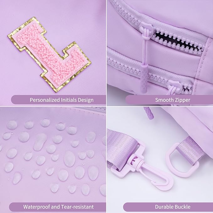 Birthday Gift for 5 6 7 8 9 10 11 12 13 14 15 16 Year Old Girls Fanny Pack Crossbody Bags for Women,Cute Trendy Stuff - Lavender,L