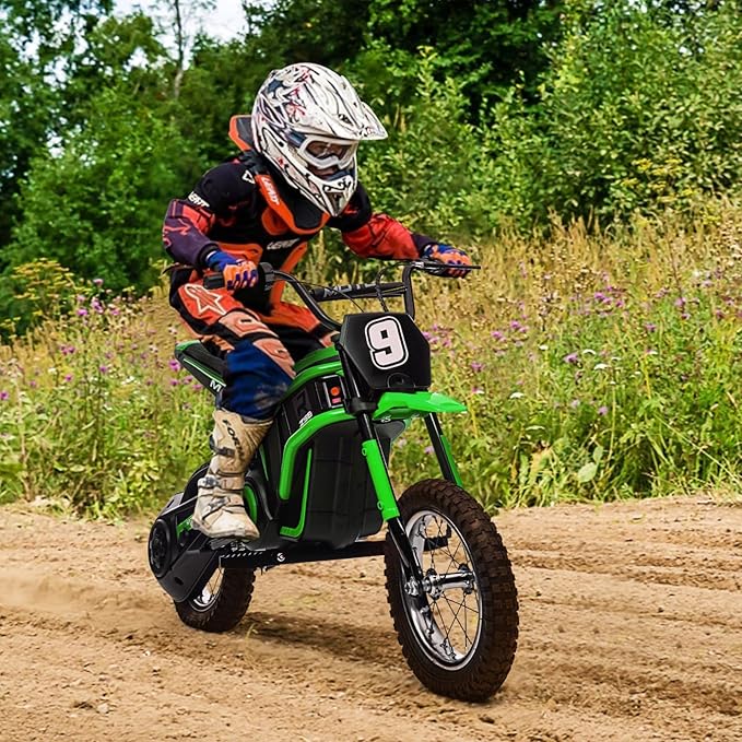 Electric Dirt Bike for Kids, 24v 350w Kids Electric Motorcycle, 3-Speed Modes & Up to 14.29 MPH, Metal Suspension Safe and Shock Proof, Children Off-Road Ride-on Dirt Motorcycle
