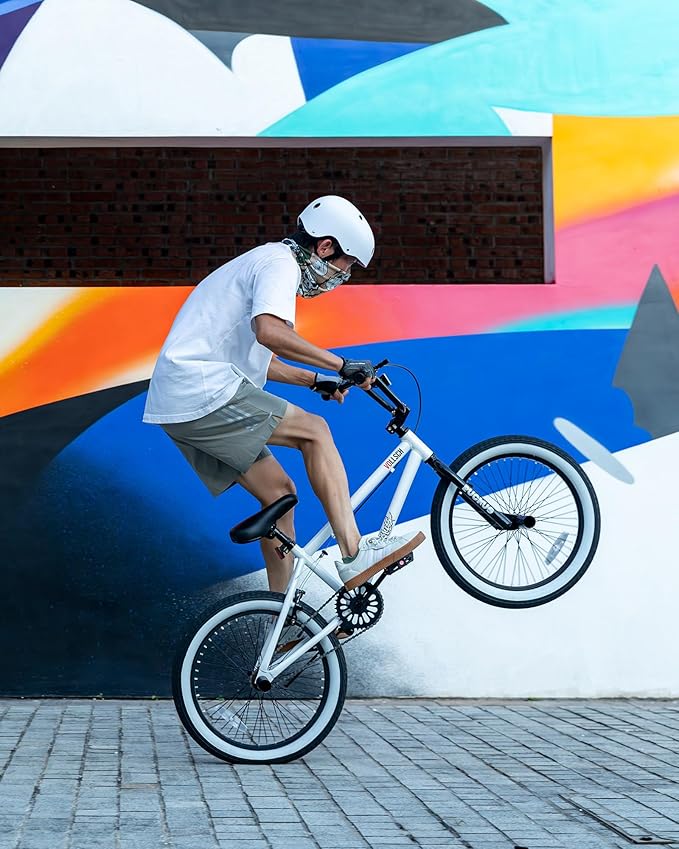 Freestyle BMX Bikes 20 Inch Kids Bicycle with 4 Pegs for 8-15 Years Old Teens, Boys, Girls, Beginner-Lever Riders,Multiple Colors