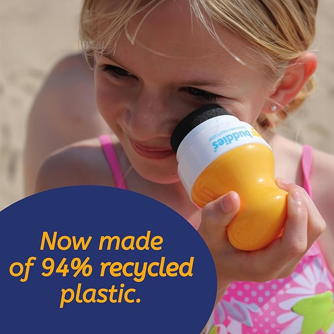 Solar Buddies Sunscreen Applicator - Blue & Green Duo - BPA-Free Refillable Roll on Sponge Sunscreen, Suncream & Lotion Applicator For Kids, Adults & Families - Holds 3.4fl oz, Perfect Size for Travel