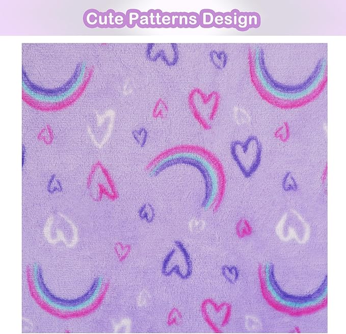 Softan Rainbow Blanket for for Girls, Soft Cozy Flannel Kids Throw Blanket for Boys and Girls, Cute Kids Blanket for Sofa Couch Bed, Christmas Birthday Gift, 50x60 Inches