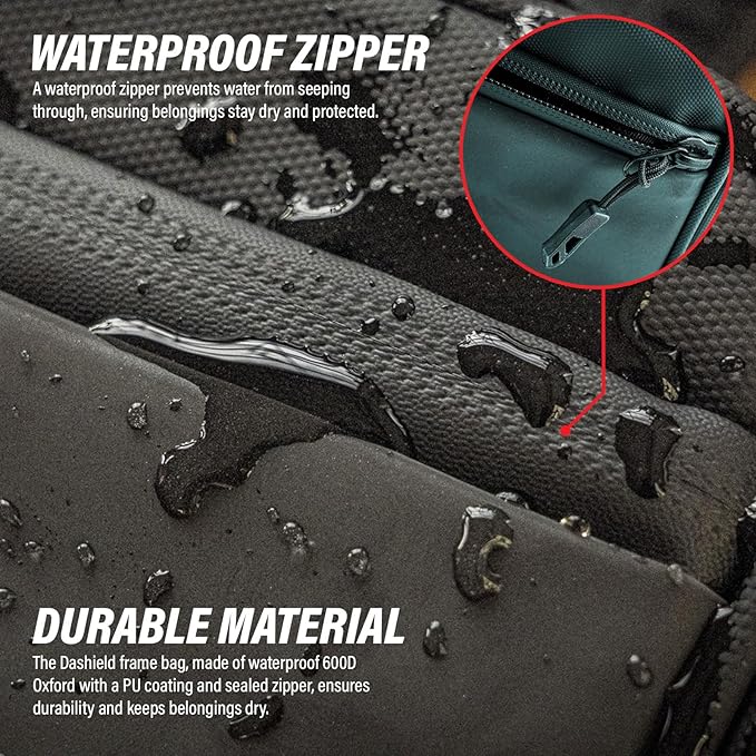 Bike Frame Bag Two Side Pockets Waterproof Reflective Bicycle Triangle Pouch, Storage Bag Strap-On, Mountain Road Bike MTB Cycling Bike Acessories, 2L