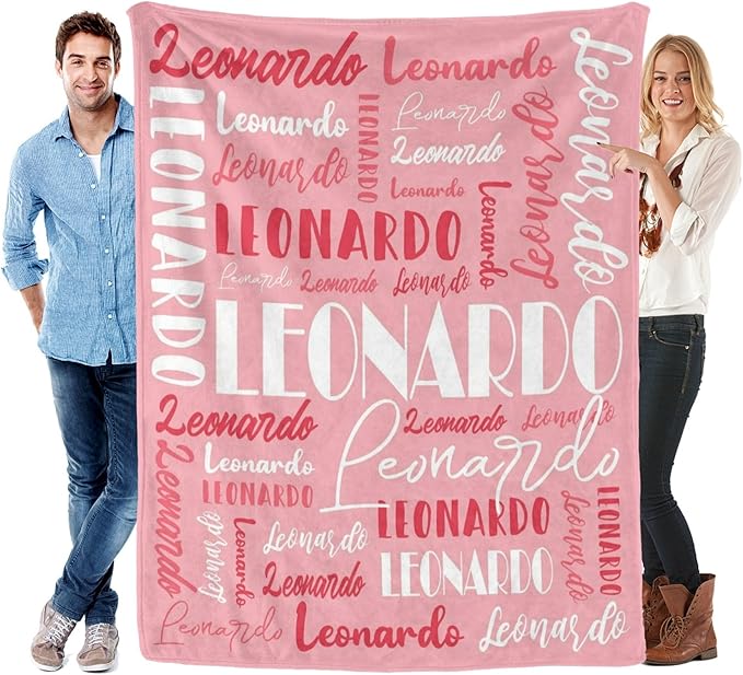 Name Blanket Personalized Blanket for Adult Kids Flannel Customize Throw Blanket Custom (Color 01, 30 x 40 Inches)