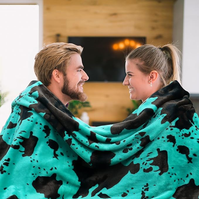 Teal Blanket Queen Size - Lightweight All-Season Plush Turquoise Soft Fleece Throw for Bed, Couch, Home Decor & Housewarming Gifts 90x90