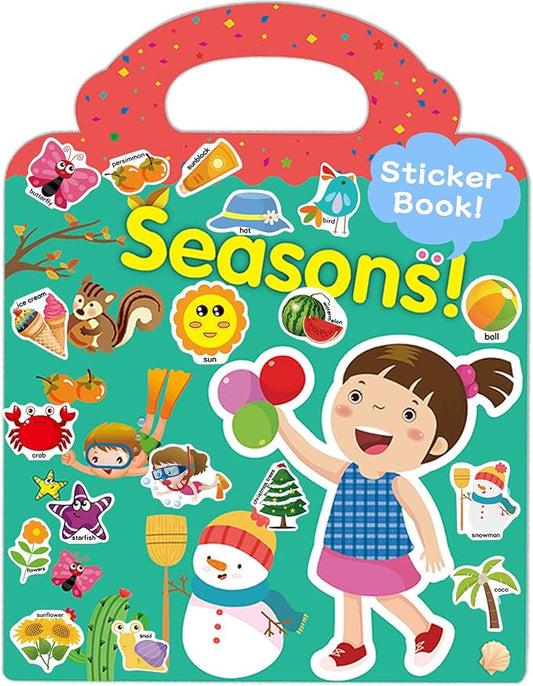 Benresive Reusable Sticker Book for Toddlers 2-4 Years, Fun Travel Stickers for Kids, Waterproof Sticker Books for Toddlers 1-3, Crafts Activities for Toddler 1-3 2-4 3-5 - Season