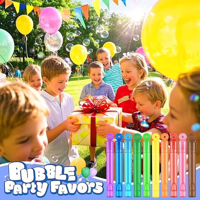 200 Pcs Mini Bubble Wadns Party Favors for Kids,10-Color Bubble Stick, Thanksgiving and New Year, Theme Birthday, Wedding, Summer Girls and Boys Carnival, Summer Outdoor Toys