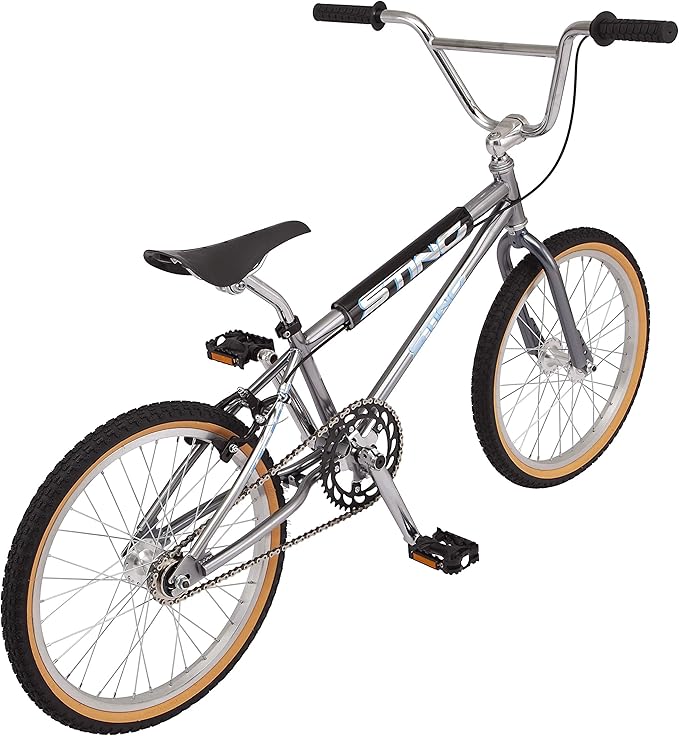 Schwinn Sting Pro and Predator Team BMX Bike for Kids/Youth, Retro Design, Single-Speed, Hi-Ten Steel Frame, 20 or 24-Inch Wheels, Multiple Colors