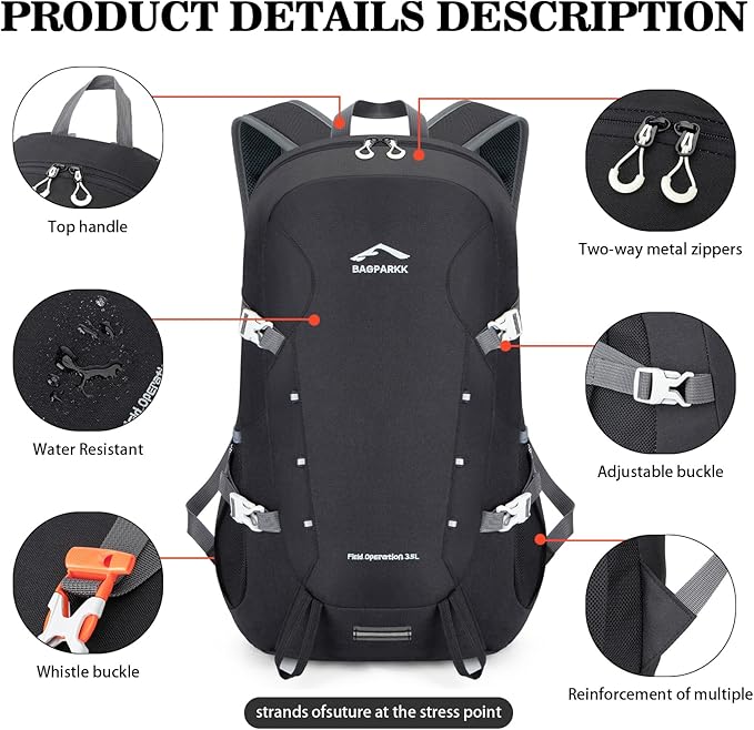 Hiking Backpack,Large 35L Travel Backpacks for Men Women,Water Resistant Ultra Lightweight Foldable Packable Camping Daypack for Outdoor Sports