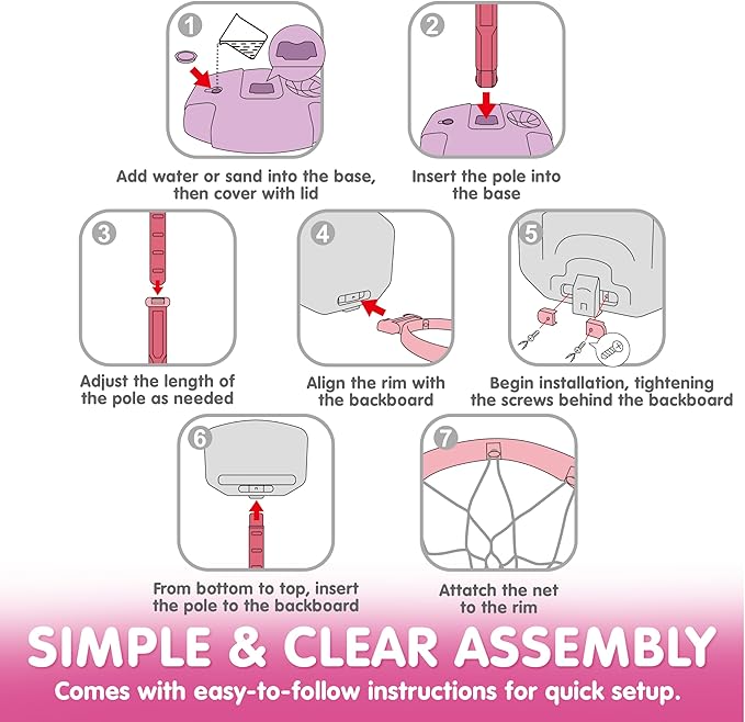 JOYIN Toddler Basketball Hoop, Adjustable Basketball Goal with 4 Balls for Kids Indoor Outdoor Play, Basketball Arcade Game, Christmas Birthday Gift for Boys Girls Age 1 and Up - Air Pump Included