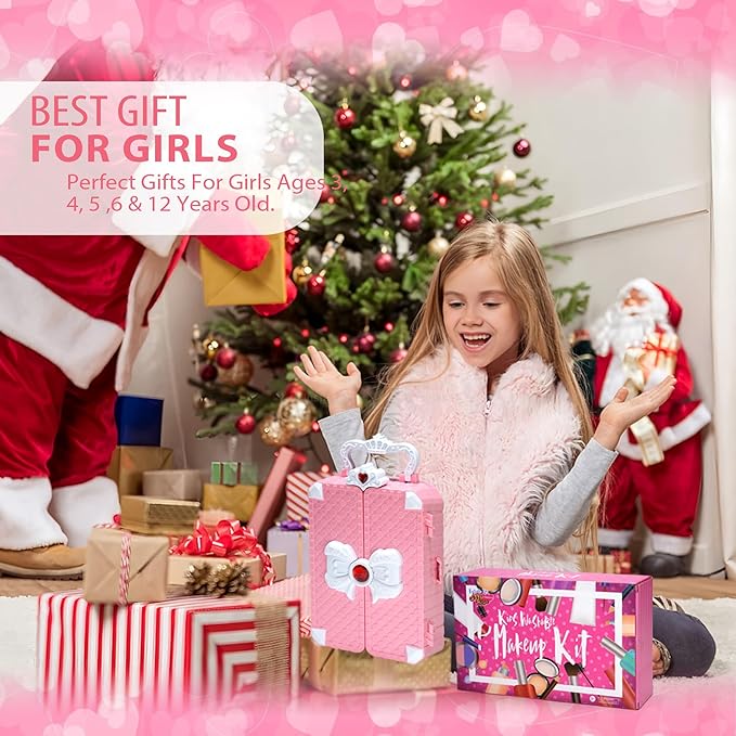 Kids Makeup Kit Girl Toys - Washable Makeup with Mirror Kid Makeup Sets for Girls 5-8,Maquillaje para Niñas, Play Make Up Kit,Best Toys for Little Girls, Ages4-12 Year Old Girl Birthday Gifts