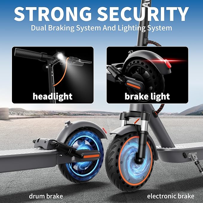 Electric Scooter for Adults, Folding E Scooter with 350W/500W Motor 16/21 Mph Top Speed, Max 19-23 Miles Long Range, 8.5''/10'' Solid Tires Commuting Scooters with Dual Brakes System, APP