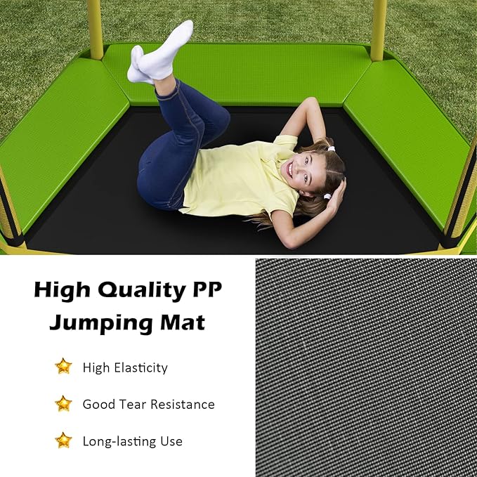 GYMAX Trampoline for Kids, 7FT Toddler Trampoline with Safety Enclosure Net & Seamless Spring Pad, Heavy Duty Small Indoor/Outdoor Trampoline for Boys, Girls Age 3+