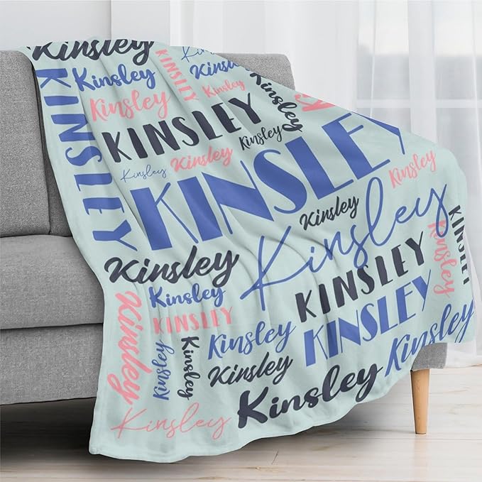 Name Blanket Personalized Blanket for Adult Kids Flannel Customize Throw Blanket Custom (Color 11, 60 x 80 Inches)