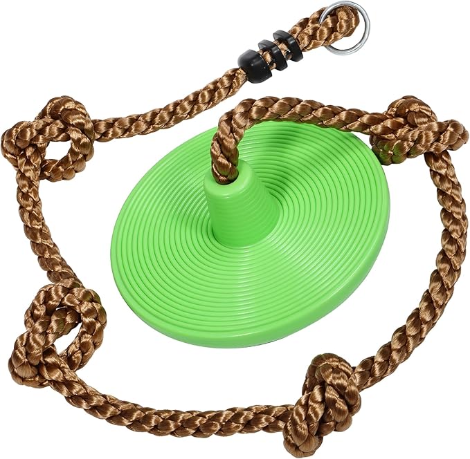 REDCAMP Climbing Rope Swings for Trees, Heavy Duty Plastic Disc Swing Seat for Kids and Adults with Hanging Strap, Green