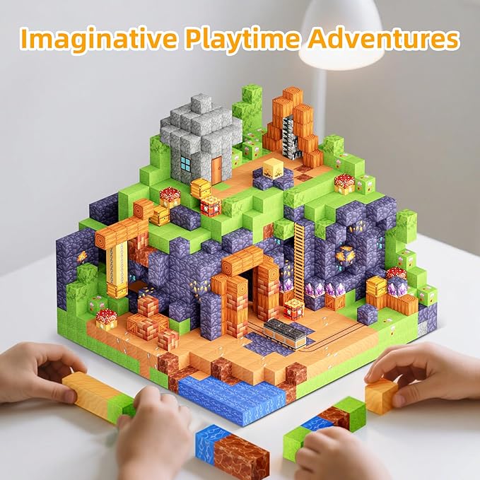 Magnetic Blocks, 150 PCS Magnetic Building Blocks Sensory Toys for 3-5 4-6 5-7 6-8 Year Old Boys Girls Easter Birthday Gifts Travel Outdoor Kids Games
