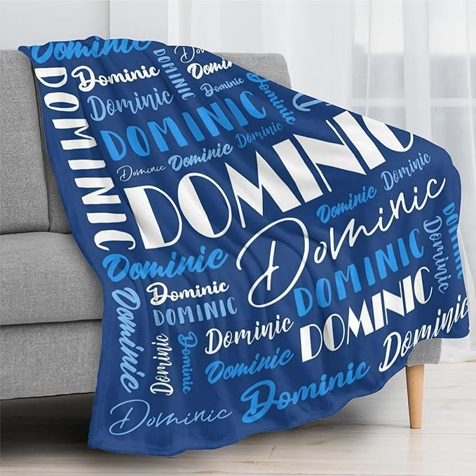 Name Blanket Personalized Blanket for Adult Kids Flannel Customize Throw Blanket Custom (Color 18, 60 x 80 Inches)