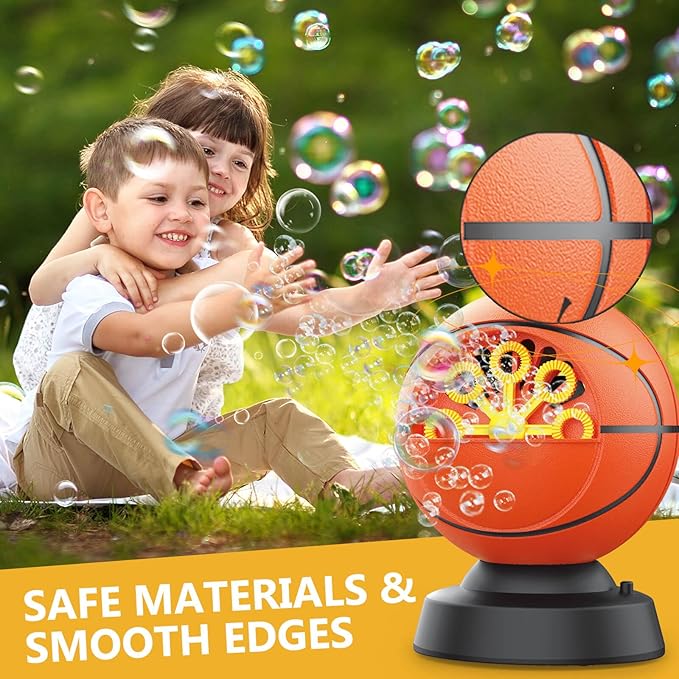 Basketball Bubble Machine, Toy for Ages 5-7 Year Olds, Kids & Toddlers, Birthday Gift for 3 4 5 6 7 8 Year Old Boys Girls, Suitable for Party, Outdoor & House Activities with Bubbles