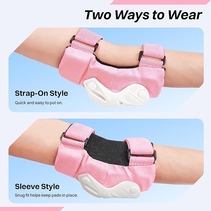 ZIFFY Knee Pads for Kids, Adjustable Knee and Elbow Pads Set with Wrist Guard, Protective Gear for Boys Girls Skateboard Roller Skating Cycling Bike – 2 Sizes, 4 Colors by Jova