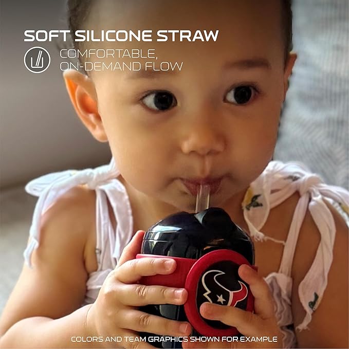 Smilo Straw Cup - Detroit Lions Officially Licensed NFL Sippy Cup - Baby and Toddler Cup with Weighted Silicone Straw and 8.5 oz Capacity - BPA-Free