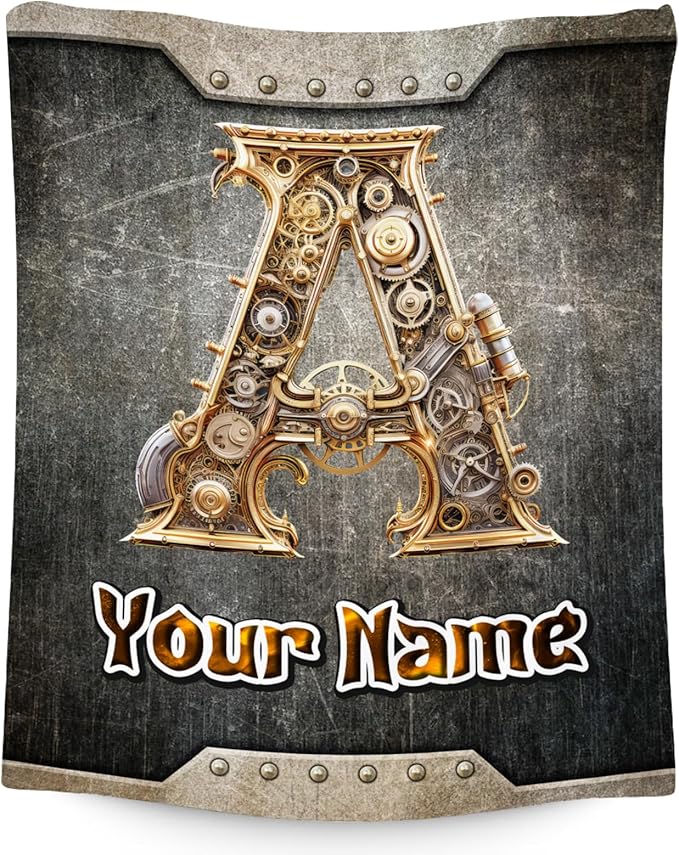 Custom Blanket - Boys Monogram Gifts - Personalized Blanket with Name - Initial Gifts for Kids - 60"x80" Soft Plush Child Throw for Living Room