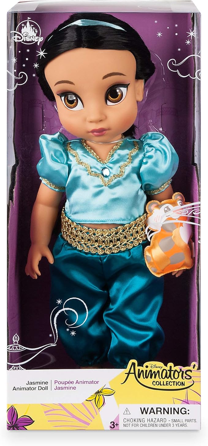 Disney Store Animators' Collection Jasmine Doll from Aladdin – 16 Inches, Authentic Princess Design, for Kids & Collectors, Soft & Poseable Figure, Suitable for Ages 3+