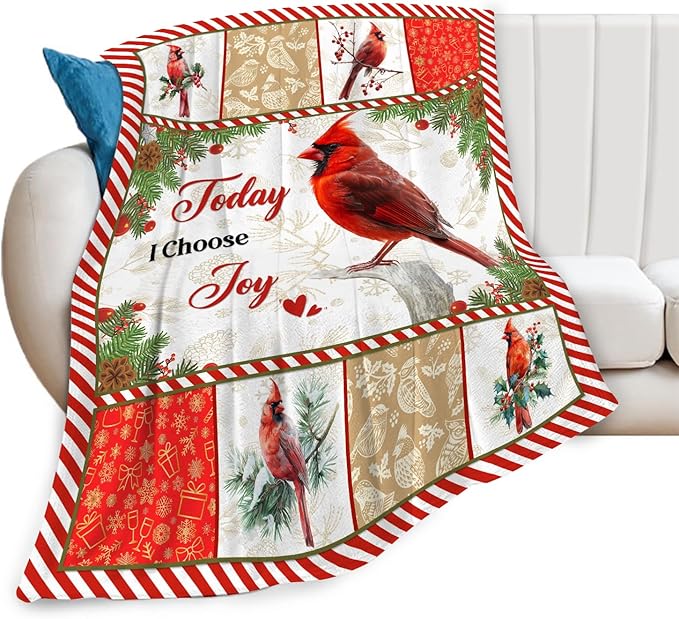 Cardinal Blanket Cardinal Throw Blanket Gifts for Bird Lover Kids Girls Boys Adults Women Men Super Soft Cozy Plush Fluffy Fuzzy Fleece Blanket Decor 50''X60''