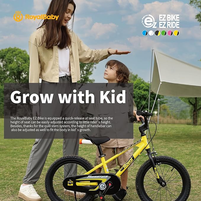 RoyalBaby Kids Bike EZ Freestyle Training Free Balance to Pedal Easy Learning Bicycle, 12-18 Inch for Toddlers to Big Kids