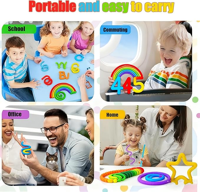 8Packs Fidget Toys Sensory Sticks，Sensory Toys for Kids with Autism Calming ，Autism Classroom Must Haves Calming Sensory Toy for Special Needs, Fidgets for Classroom Gifts for Kids