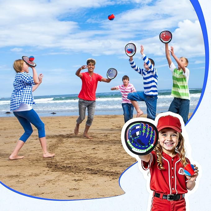 EVERICH TOY Toss and Catch Game for Toddlers - Soft, Safe & Pain-Free Baseball-Style Catching for Kids, Active Indoor & Outdoor Play Gift – Beach, Pool & Yard Toys for Boys and Girls Ages 3-8