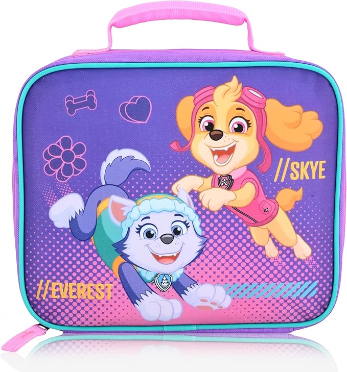 Fast Forward Paw Patrol Skye Lunch Box for Kids | Insulated Lunch Bag Lunch Box for Girls, Boys, Toddlers | Paw Patrol Skye and Everest Purple Reusable Lunchbox